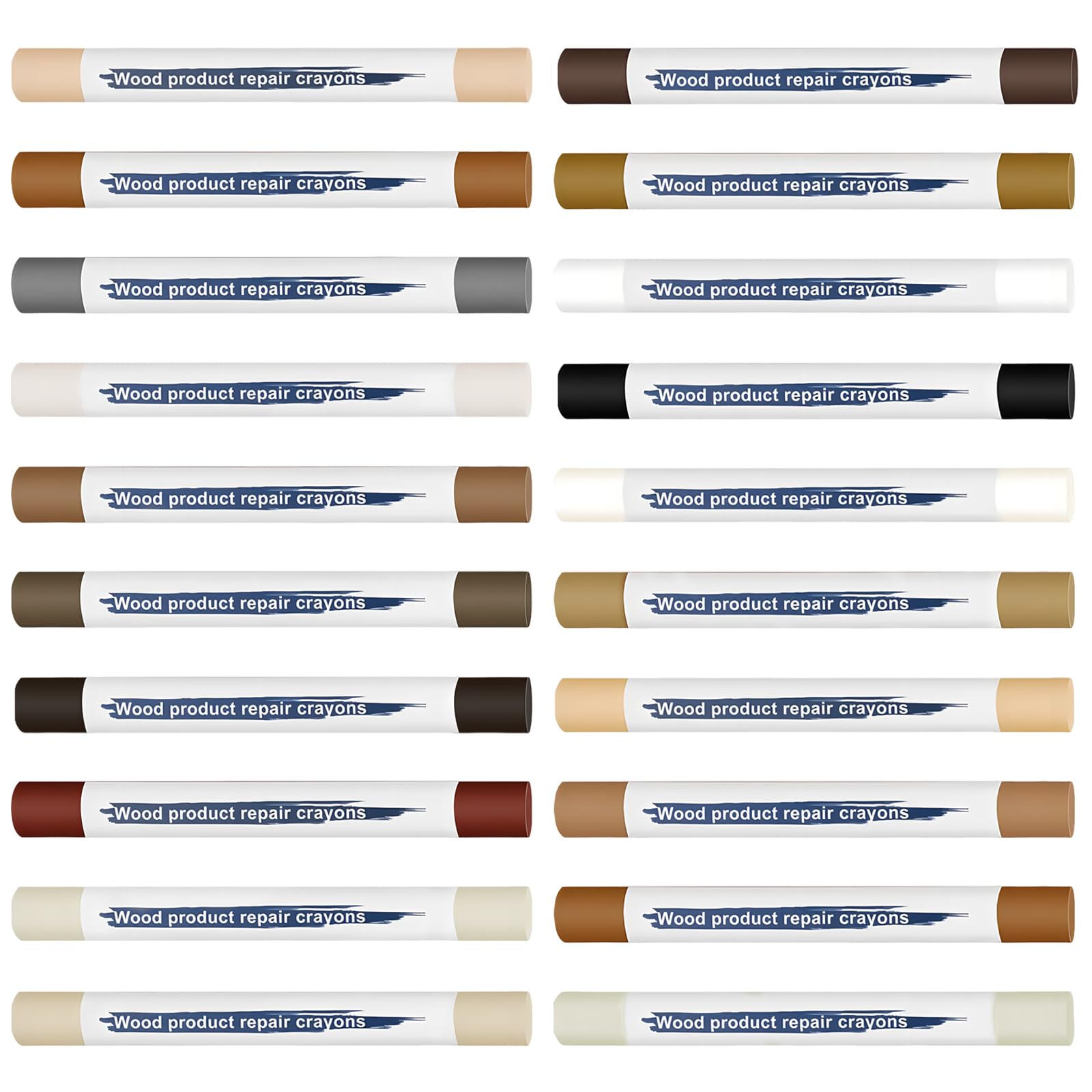 20 PCS Wax Filler Sticks for Wood Repair,20 Colors Wood Filler Sticks Kit,Furniture Repair Kit,Wood Scratch Repair for Floor,Table,Wooden Furniture,Door Stains