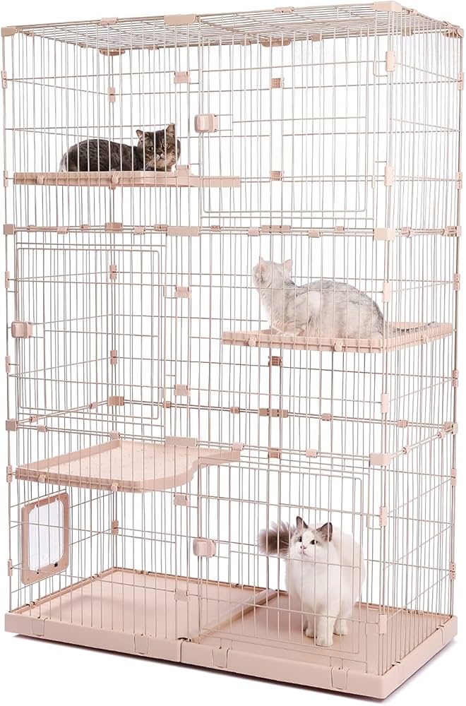 キャットケージ　キャットゲージ　高さ119cm グリーン　ペットケージ 楽天市場】JPJieAnXin 猫ケージ キャットケージ 2段 スリム 大型猫用