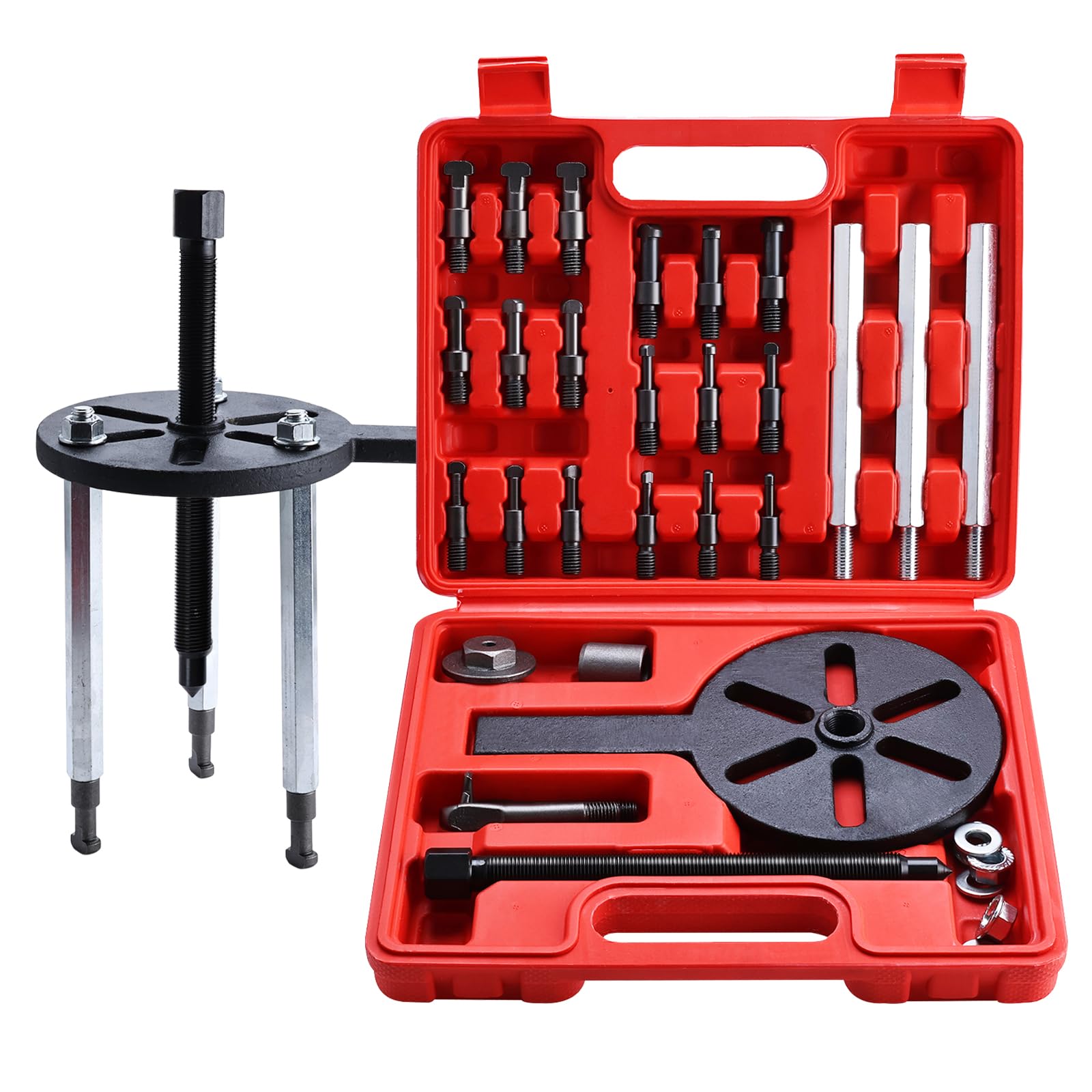 FreeTec 21tlg Innenlager Kugellager Abzieher, Universal Innenabzieher Lager Set, 3 Gebogenen Haken Kugellager Abzieher mit 6 Größen Spannzangen Lager Abzieher Innen