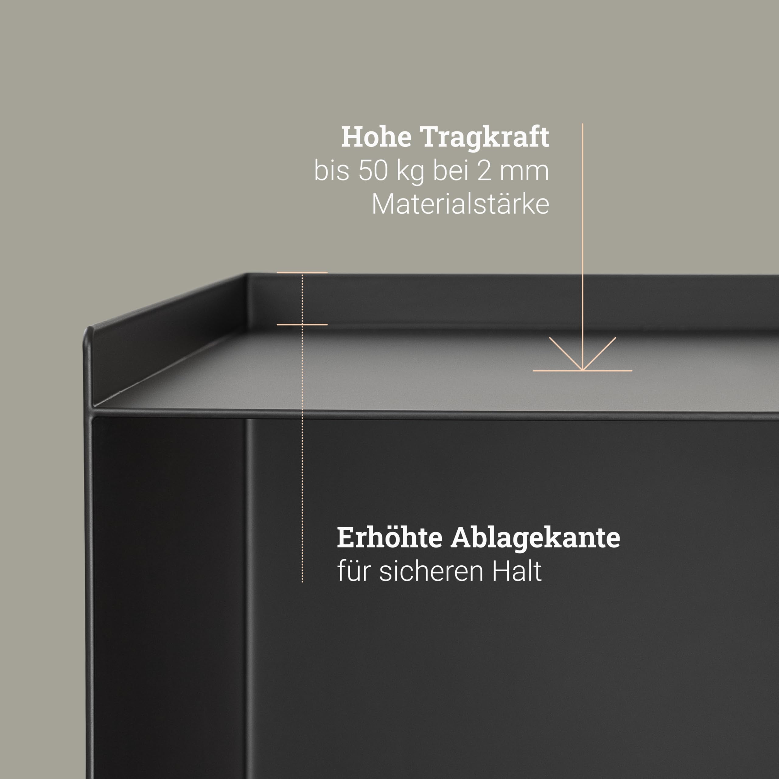 Natural Goods Berlin 1x Nachttisch Cuboid - Kleiner Nachttisch Schwarz, Beistelltisch Metall, Nachtkästchen 33 x 33 x 45 cm, Nachtschrank Schwarz, Nachtkommode, Nachtkasten, Bedside Table, Nightstand