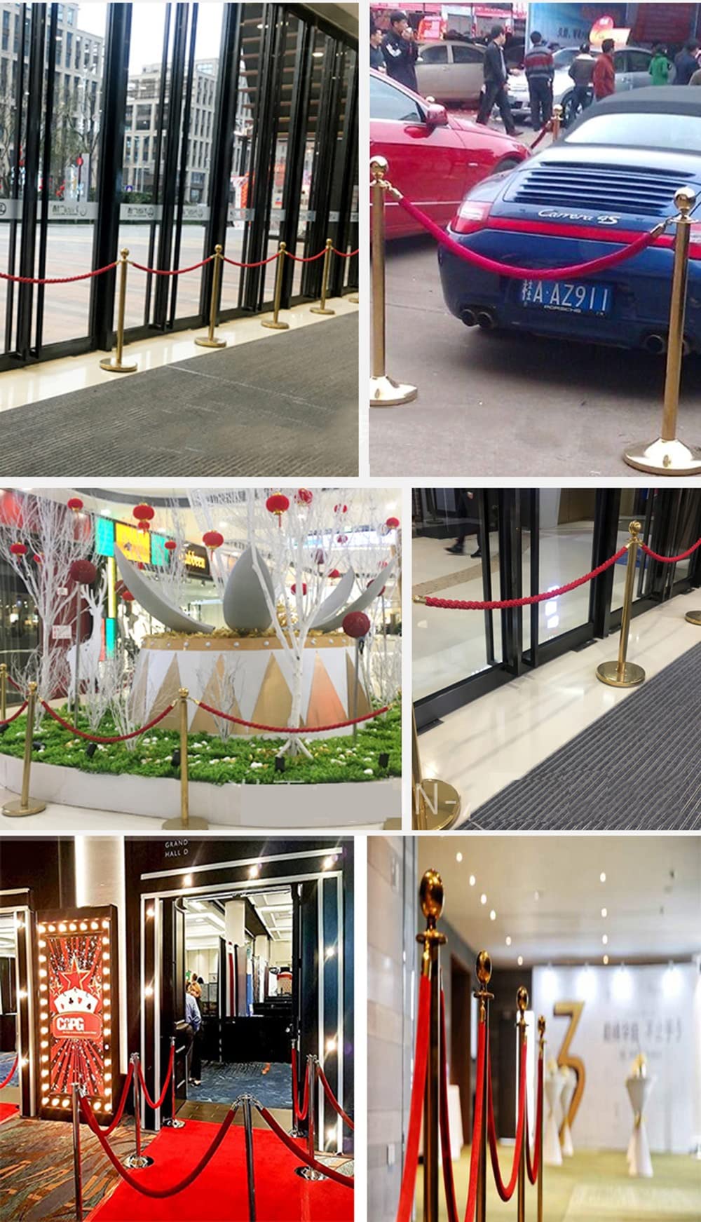 Bariera zabezpieczająca przed tłumem, słupek do kontroli tłumu, 1, 5 m(White,1.5m/5ft)