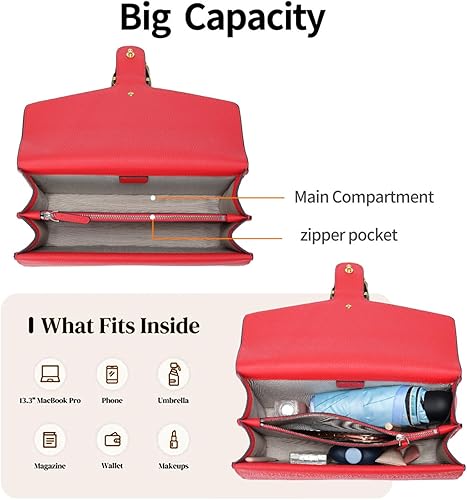 Miniatura 3 de Women's Shoulder Bag,Genuine Leather Bag Tote Handbag,Cute Stylish Crossbody Bags Mini Clutch Purse for Work Shopping Outings Azul