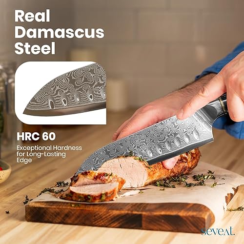 Miniatura 4 de Cuchillo de cocina de Damasco, 67 capas de acero de damasco, juego de cuchillos de chef profesionales de 13 pulgadas para cocina, mango ergonómico