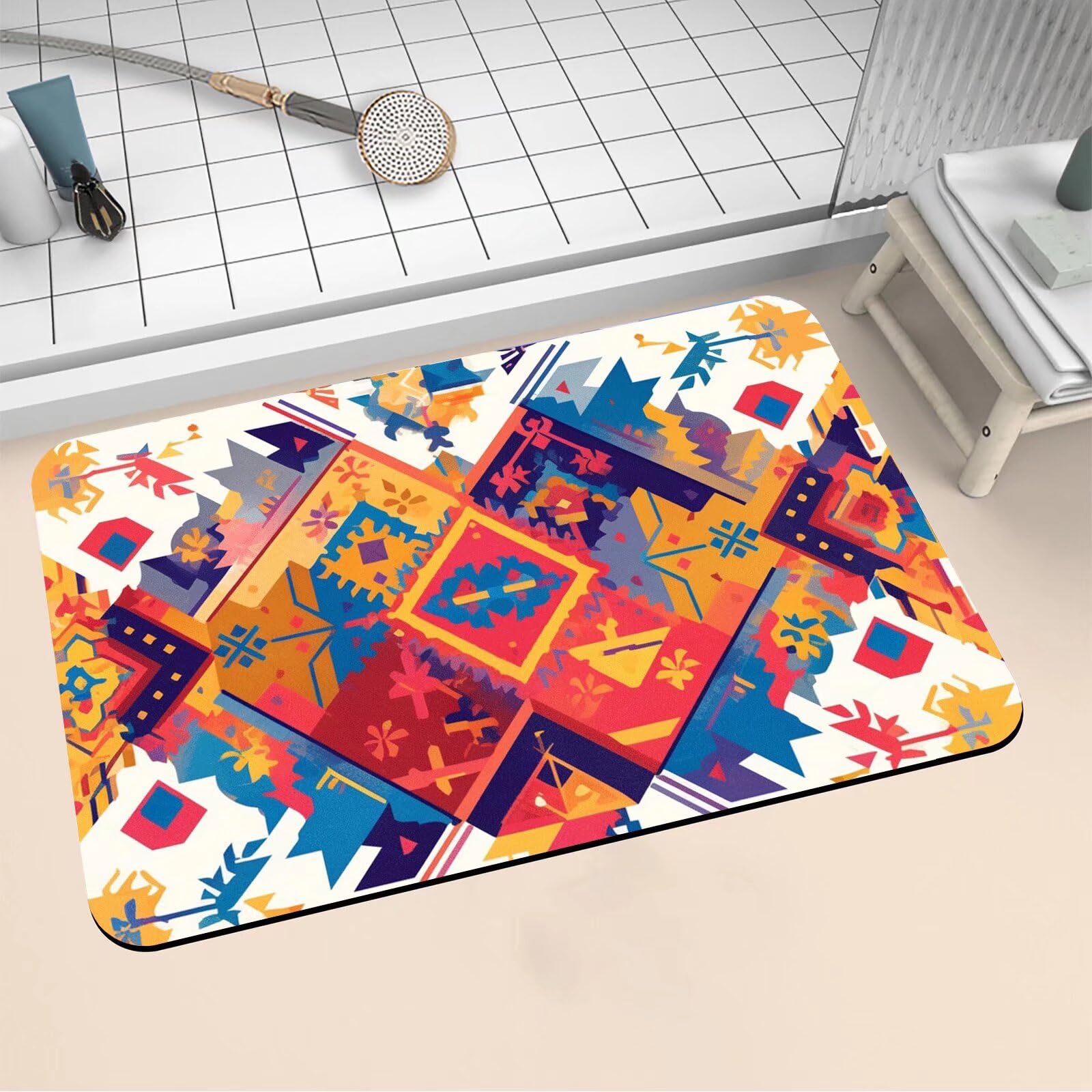 Tapis de douche antidérapant super absorbant lavable et séchage rapide