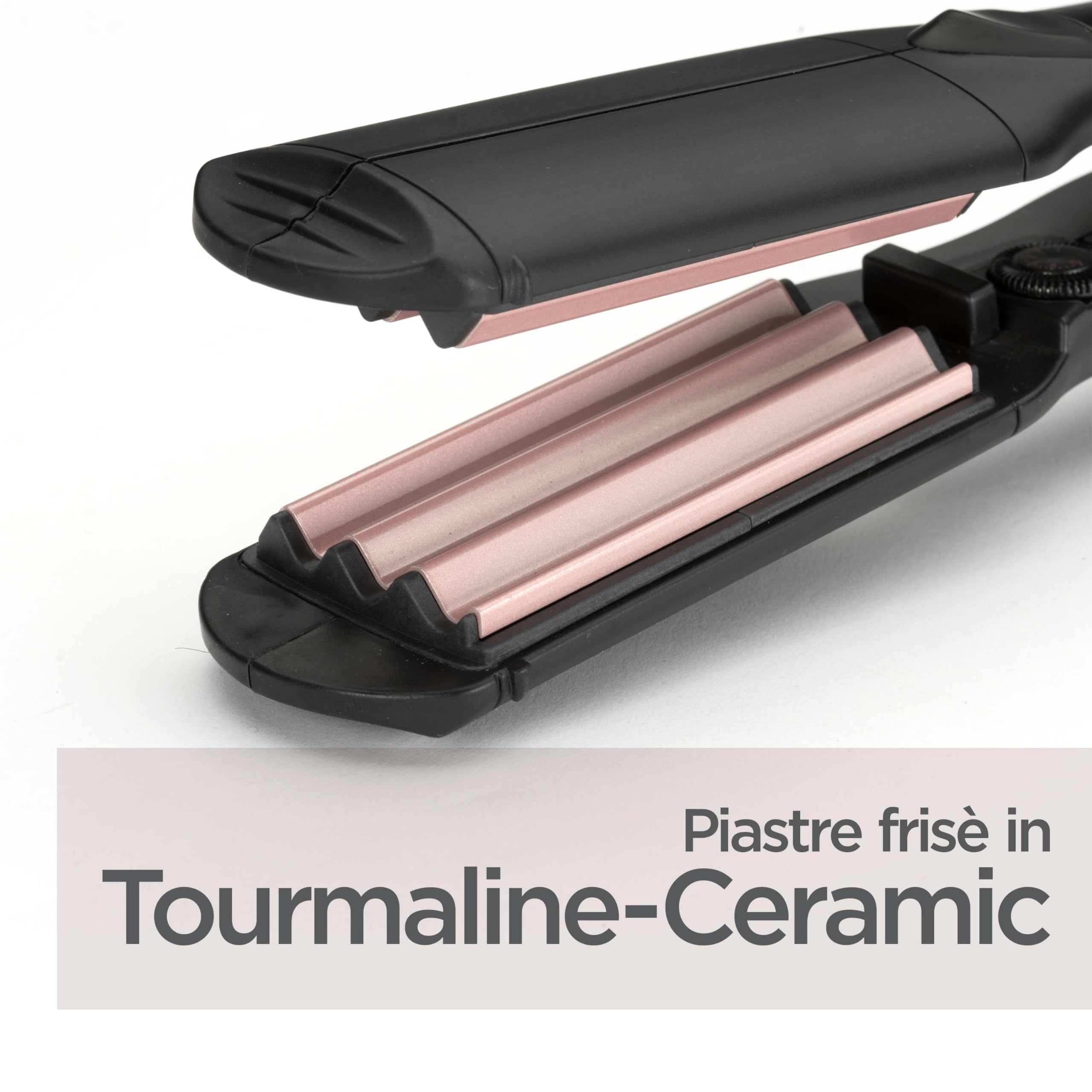 BaByliss Piastra frisè, Tourmaline Ceramic, 10 temperature fino a 210°C, nero, 2165CE