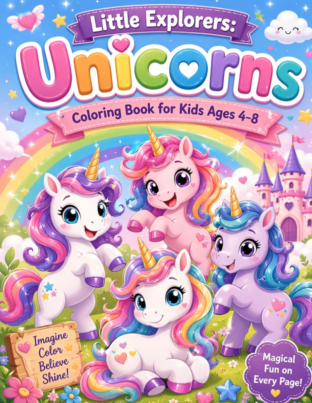 Little Explorers: Unicorns: Coloring Book for Kids Ages 4–8