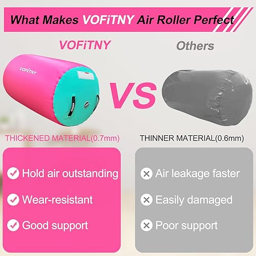 Miniatura 7 de VOFiTNY Colchoneta inflable para gimnasia con barril de aire, octágono, con bomba para el hogar, gimnasio