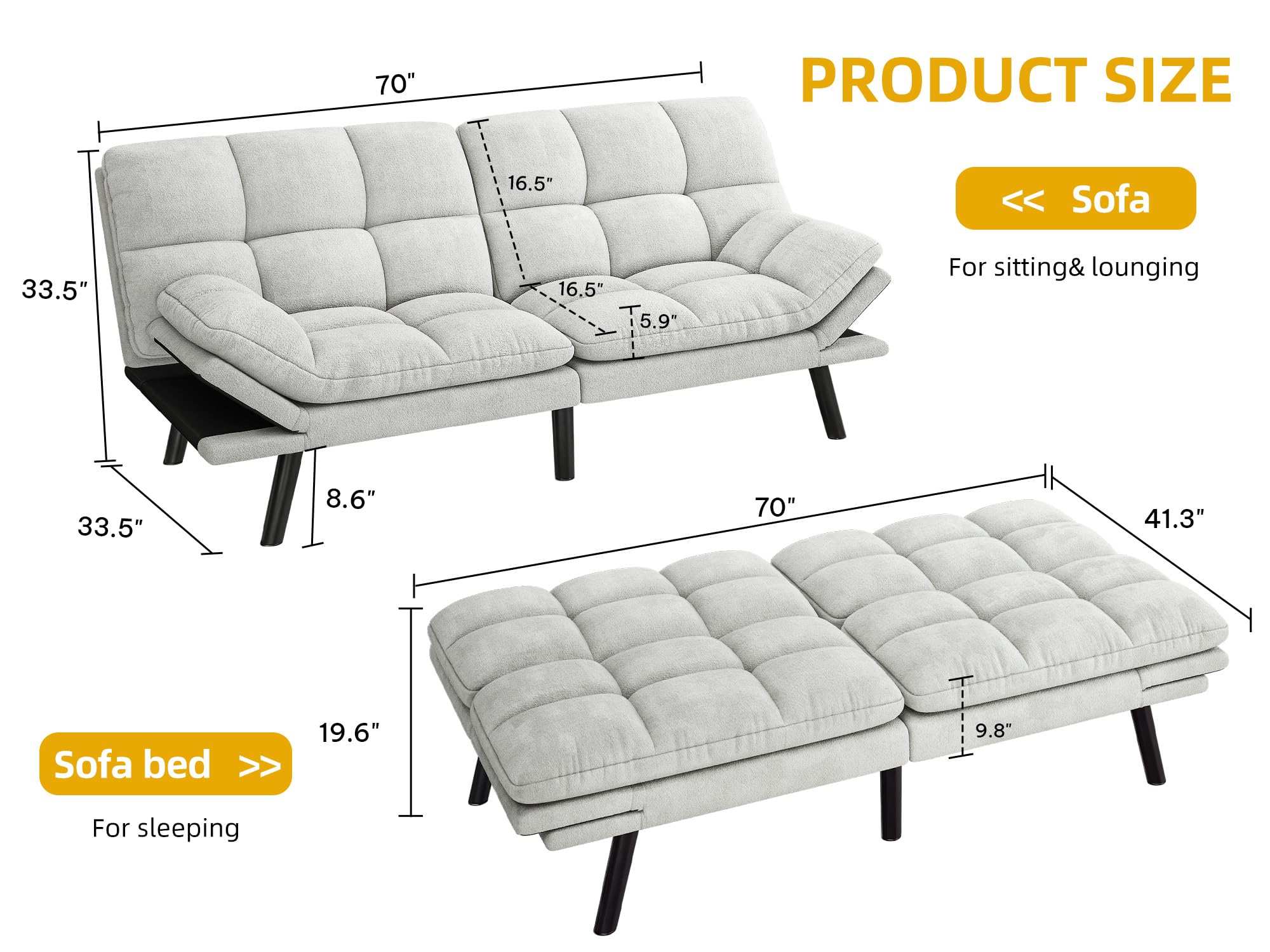 YITAHOME Convertible Futon Sofa Bed | YITAHOME sold out