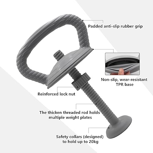 Miniatura 10 de PHOEROS Juego de mancuernas ajustables juego de pesas de 44 libras barra de mancuernas 3 en 1 mancuernas de acero para adultos mujeres hombres