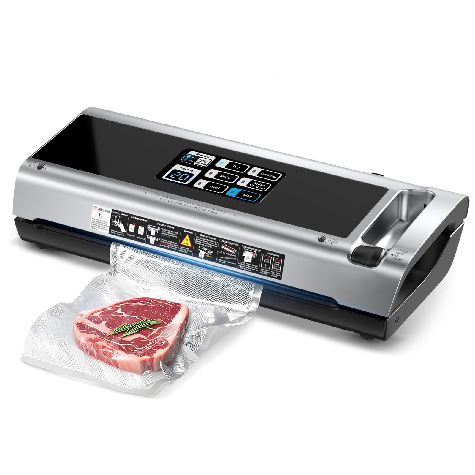 Vacuum Sealer Food Storage タイガー Amazon.com: 90KPa Portable Vacuum Sealer Machine for Food, One