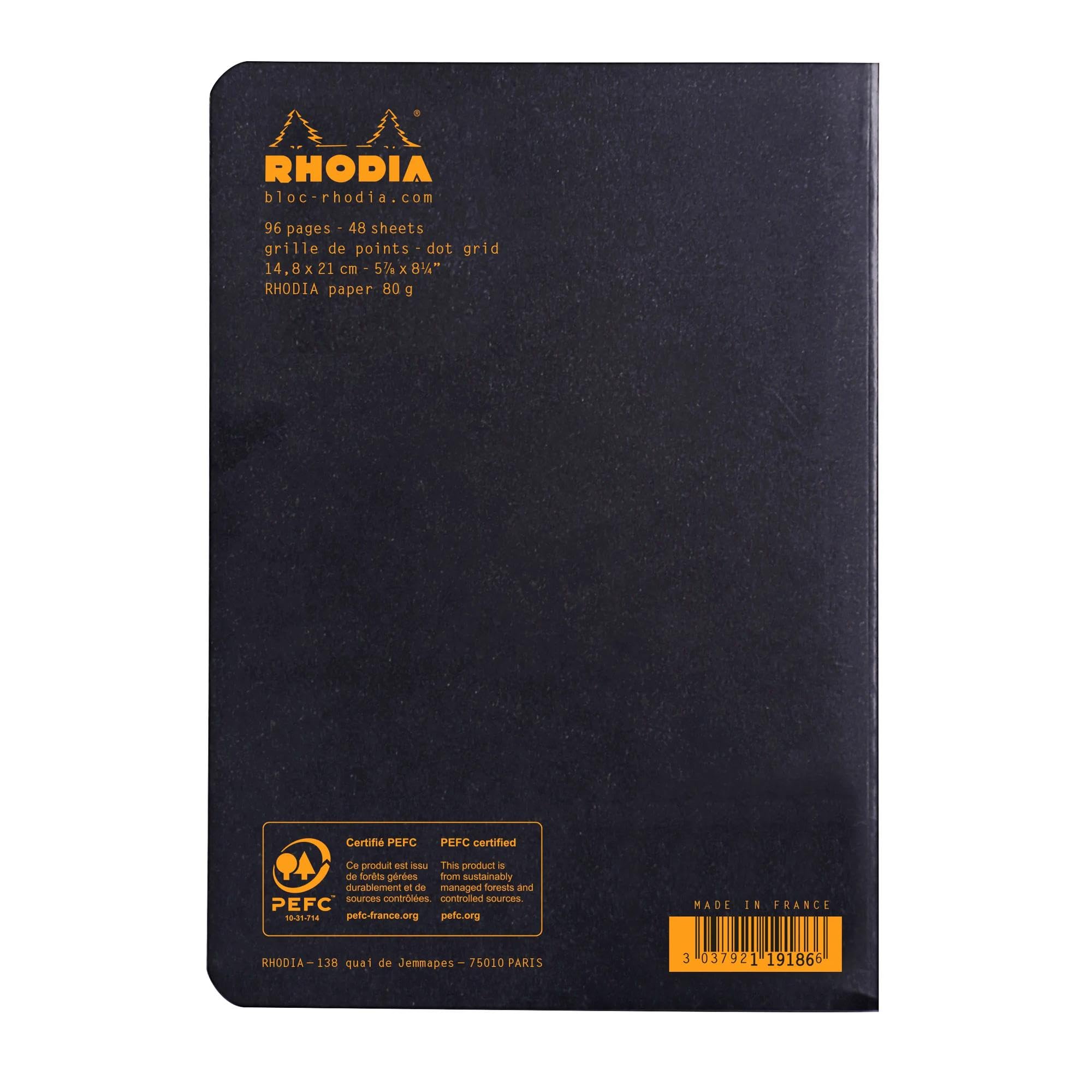 RHODIA 119186C - Zwart Piqué Notitieboek - A5
