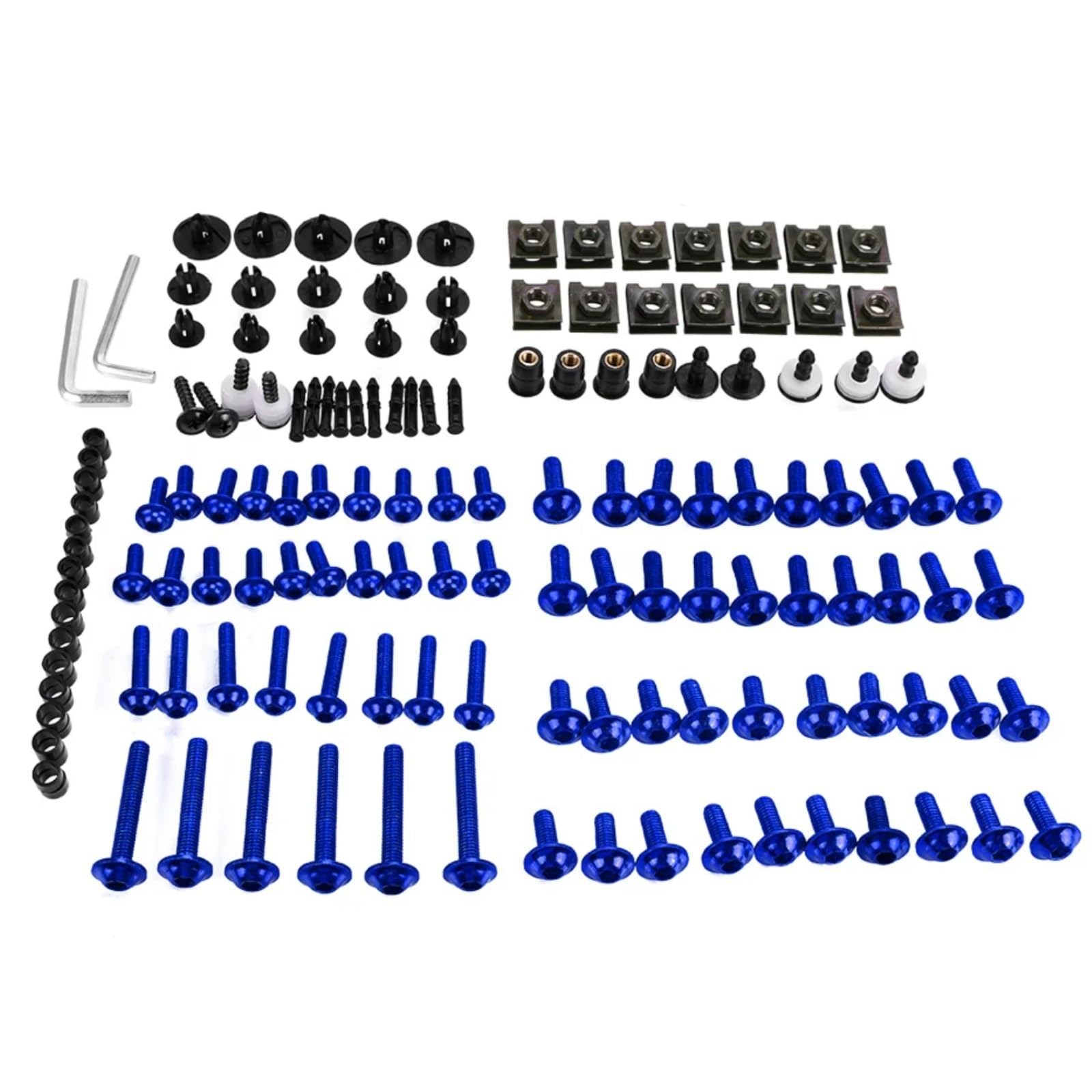 Gewindeschrauben Set Kompatibel Mit Ducati Für Panigale Für V4s S2r1000 S4 Für S4R Für S4RS M6 M5 Verkleidungsschrauben-Kit Karosseriebefestigungen Schrauben Mutter(Blue)