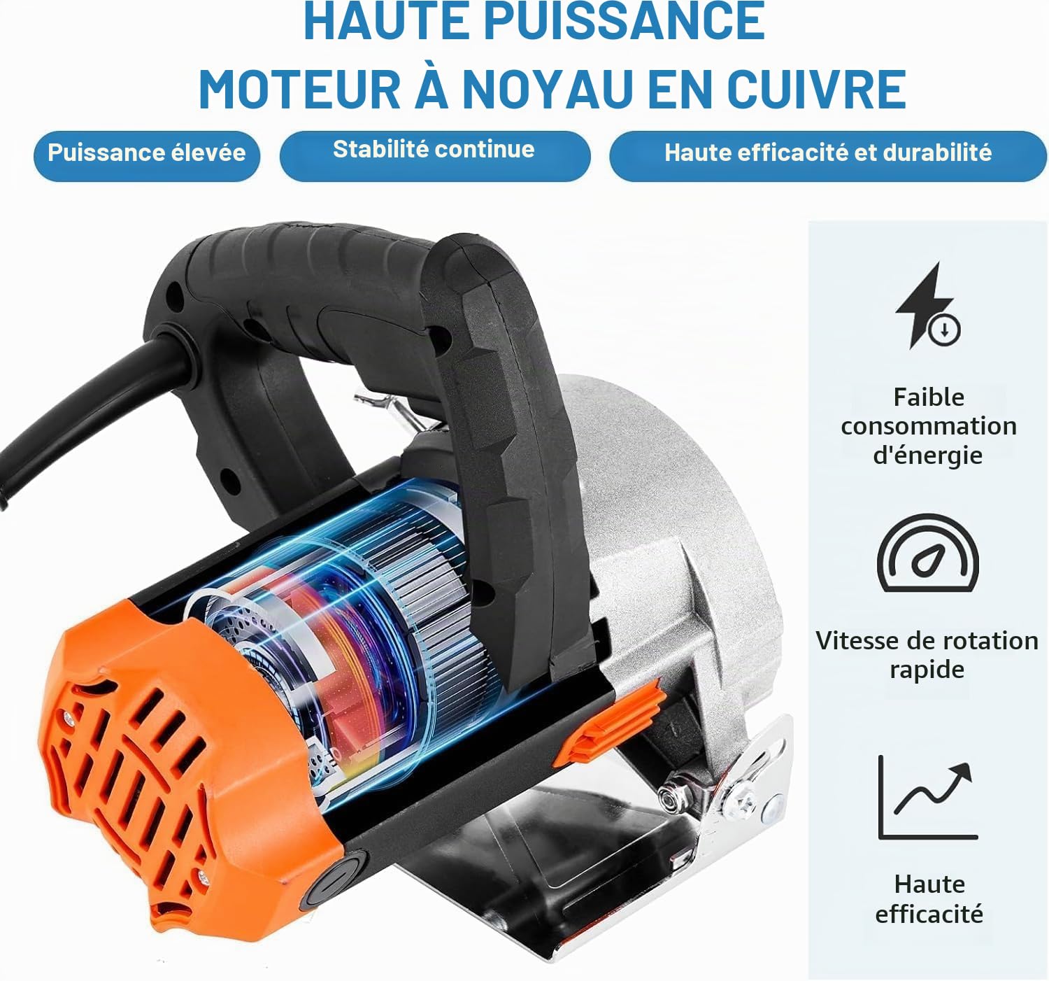 MXBAOHENG Coupe de carrelage électrique sans lames 1000 W 45 degrés Scie à tronçonner professionnelle humide avec réservoir d'eau amovible, adapté pour carrelage en céramique (adapté 100-110mm lame)