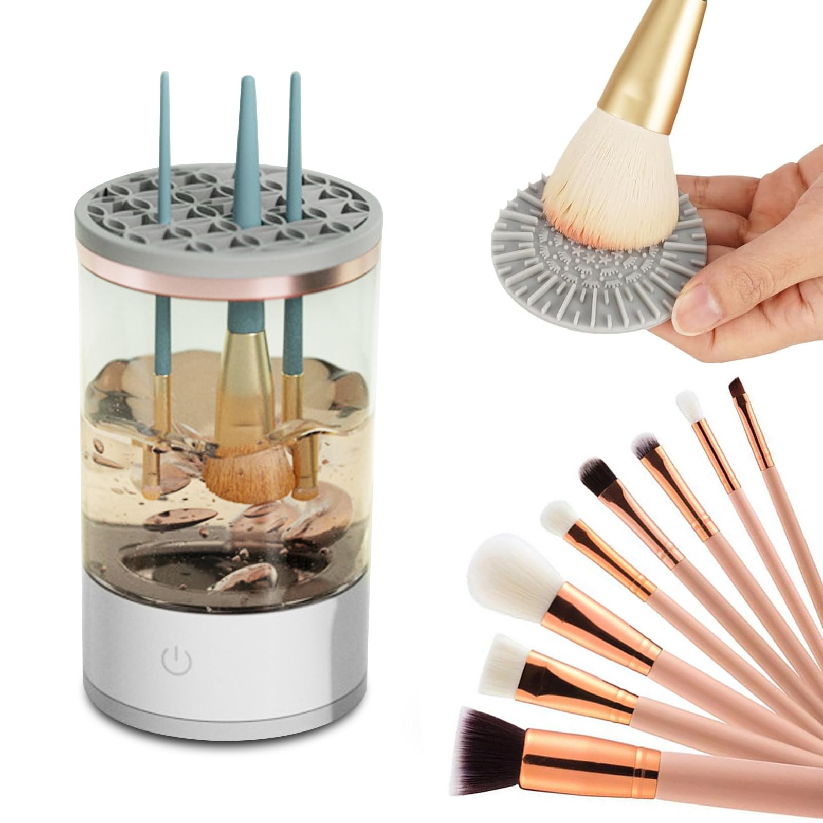 Máquina Limpiadora Automática de Brochas de Maquillaje, Spinner de Limpieza Eléctrica, Limpia y Actualiza sin Esfuerzo las Brochas para Brochas Cosméticas