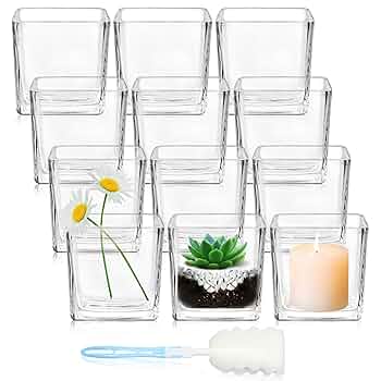 Amazon.com: HWASHIN 12 Pack Square Glass Vases, 3” x 3