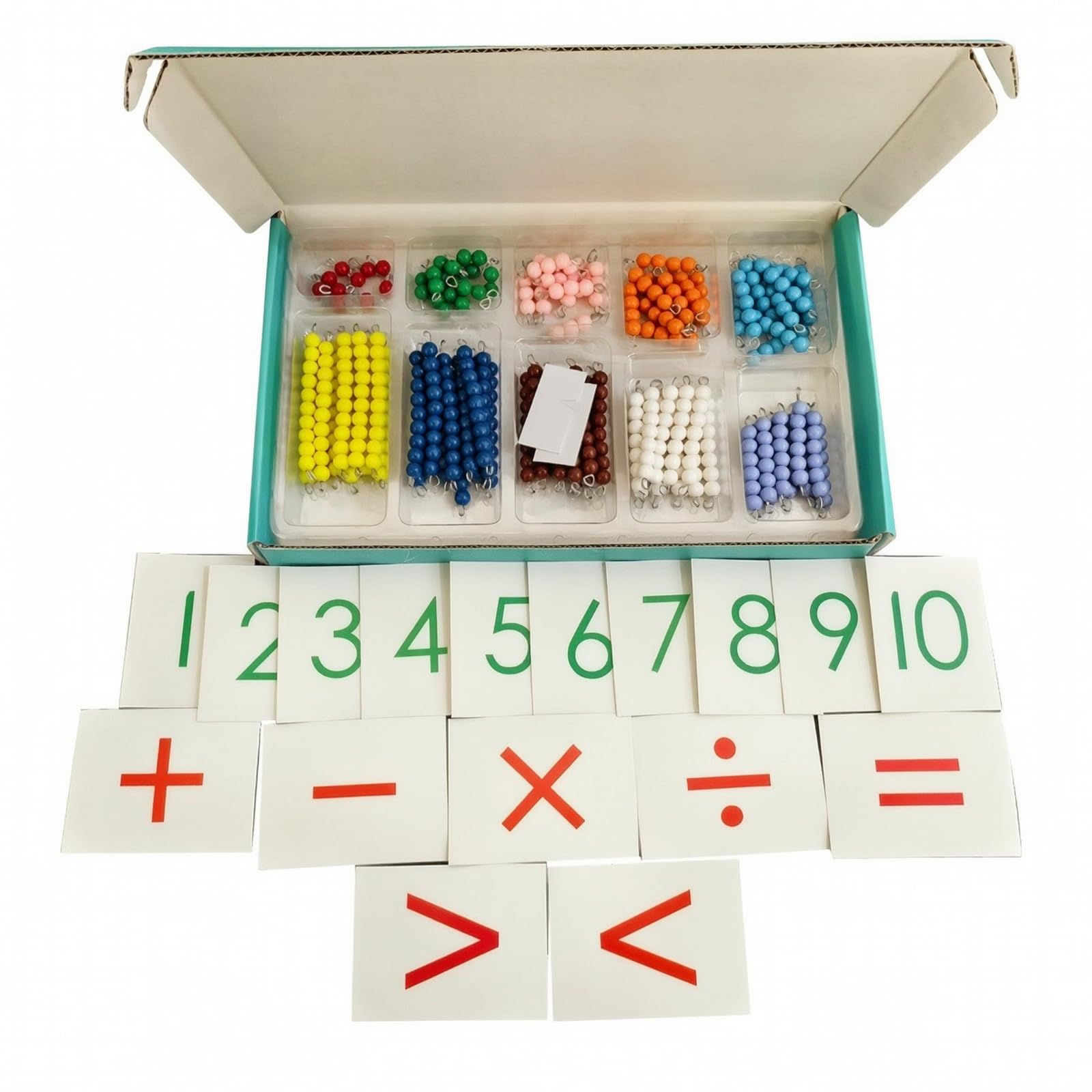 Pädagogisch wertvoll-mathematikspielzeug aus bildschirmfrei Zahlenlernspiel mit Perlenstäben haptisch Frühlernspielzeug für Vorschulklasse,