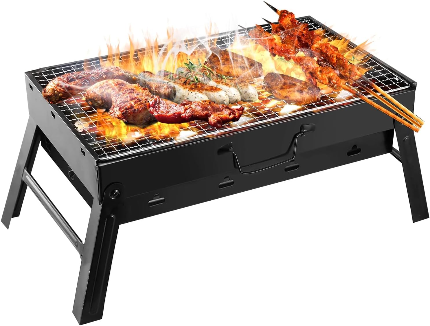Portable Charcoal Grill,17" Folding Portable BBQ Charcoal