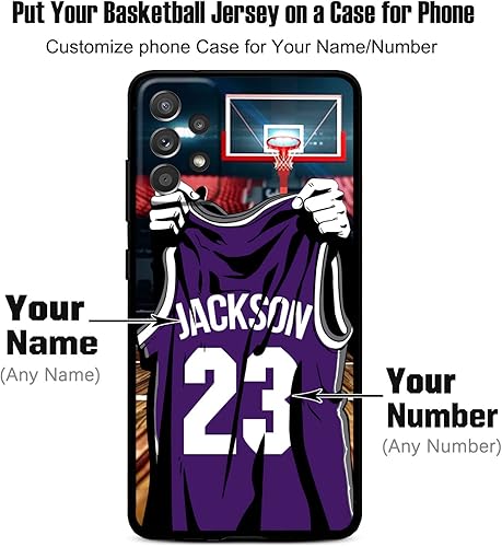 Miniatura 2 de VNGDA Sacramento Basketball Jersey - Funda de silicona líquida para Samsung Galaxy A53 5G A14 A73 A12 A42 A32 A02S A71 A22 4G A33, con funda