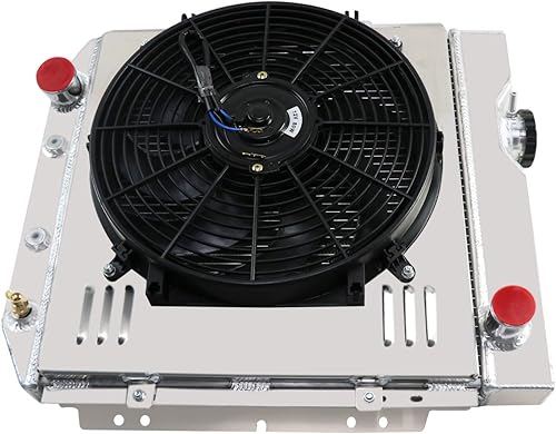 Miniatura 6 de CU251 Radiador de aluminio de 4 filas para Ford Falcon Mustang Comet Ranchero 1960-1966, para Mercury Comet 1961-1965, para Mustang V8 1965-1966