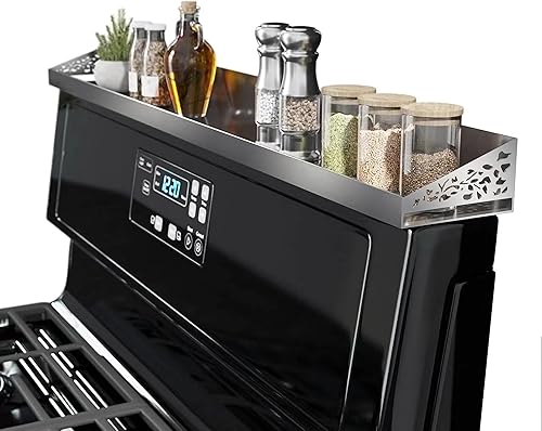 STUTOV Estante superior de estufa para estufa, 30 pulgadas de largo, organizador de especias sobre la estufa, estante de