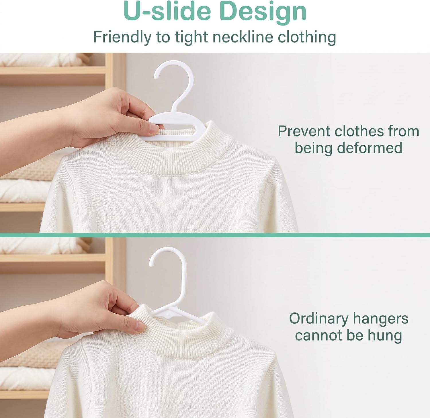 Kids Hangers 30 Pack, Baby Plastic Clothes Hangers, White Children's Hangers with No Mark Design, Lightweight Space Saving Baby Toddler Closet Hangers, Durable Nursery Clothing Organizer