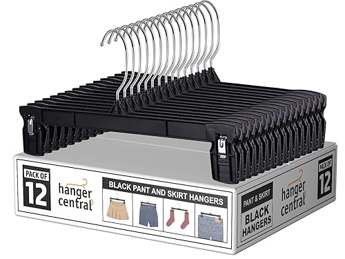 Hanger Central 12 Pack Pants Hangers – 12 Inch Slim