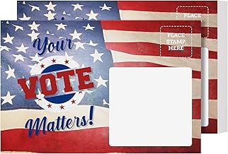 Your Vote Matters – Blank Patriotic Vintage American Flag Voting Post Cards for USA Election Campaign | No Envelopes Needed | Flip Side Is Blank for Message| 4” x 6” | Bulk Set of 100 Cards