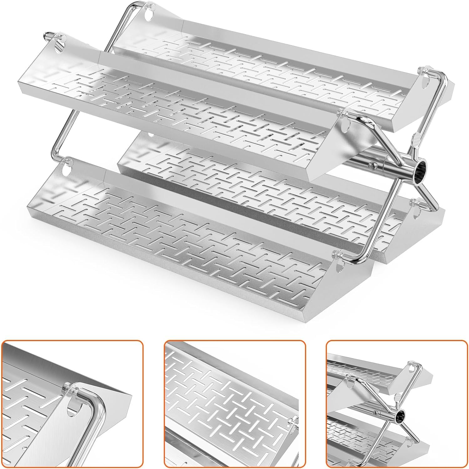 onlyfire BRK-6026 Barbecue Grill griglia Girevole in Acciaio Inox girarrosto Kit con Foro Esagonale-Adatta per Qualsiasi