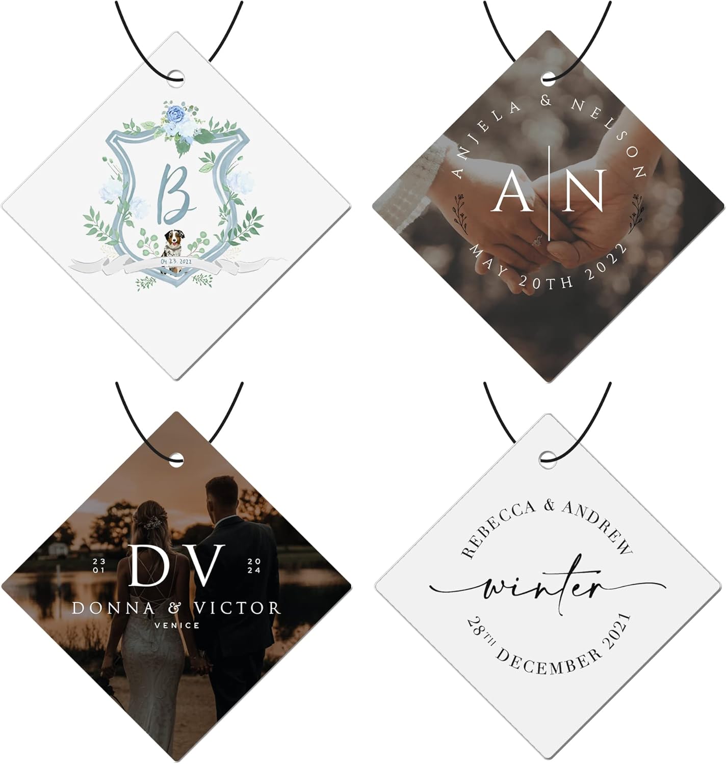 100PCS Custom Wedding Favors Bulk Car Air Fresheners Personalized Wedding Souvenirs for Guests Wholesale Car Decor Accessories Scents Air Freshener Customized Bulk Gifts for Guest (2:100PCS)
