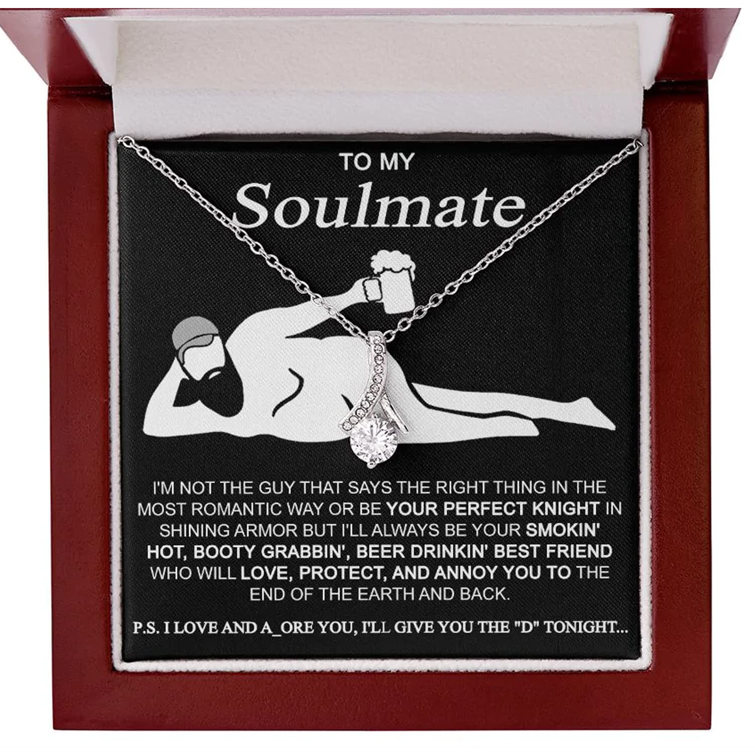 HETRALE To My Soulmate Necklace For Women, Funny Gifts For Girlfriend, Personalized Valentine's Day Presents For Future Wife, Best Birthday Meaningful Gift Ideas For Wife, Women Romantic Jewelry For Her Anniversary