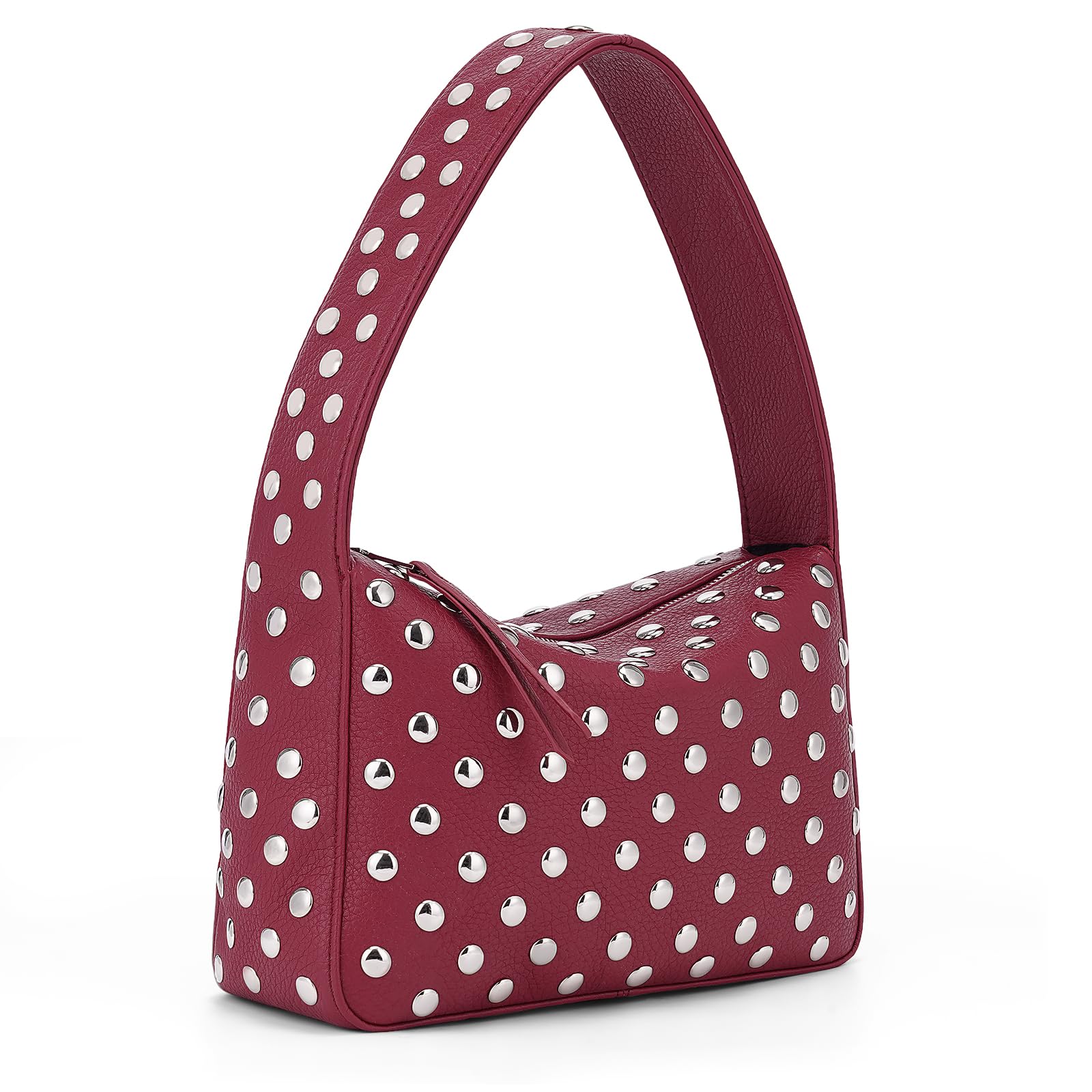 YFGBCX Studded Purses Black Shoulder Bag Y2K Purse for Women Handbag Soft Leather Fall Purse