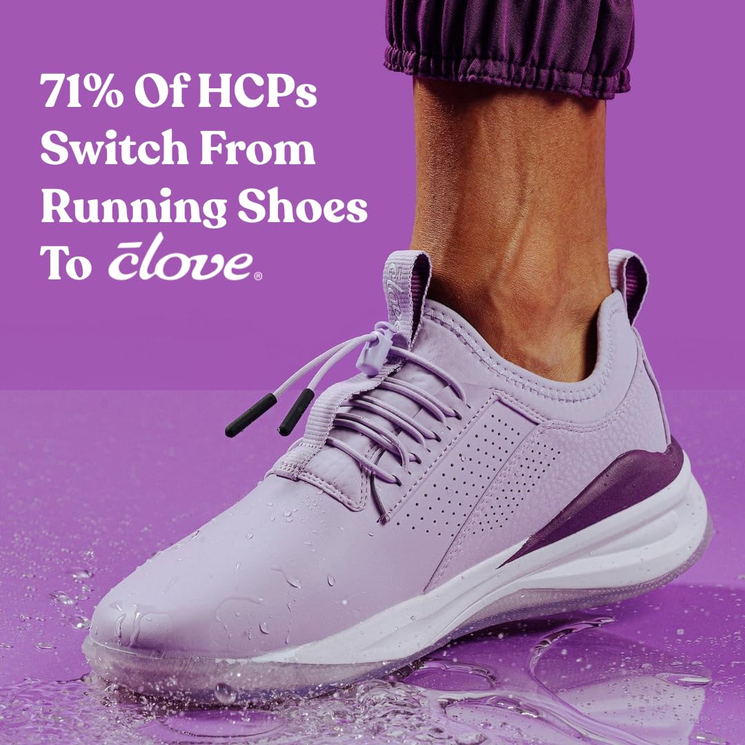 clove Forte Shoes for Doctors & Nurses, Fluid Resistant, Easy to Clean, Slip Resistant, Comfortable for 12+ Hour Standing Shifts, Elastic No-Tie Laces, Sneakers for Men & Women, Plum & Tan Color: 10 Women/8.5 Men