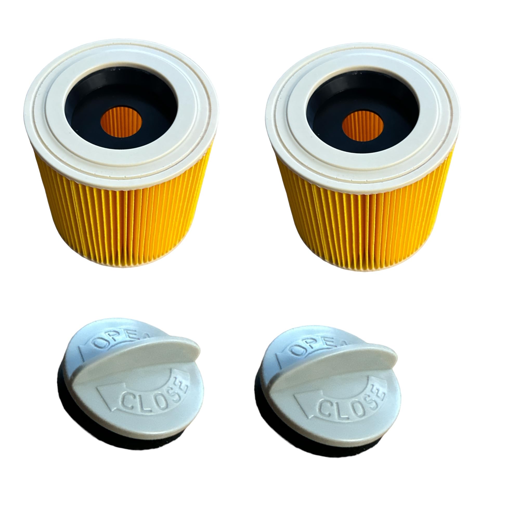 Quailitas Premium Filter Cartridges [Pack of 2] - Vacuum Cleaner Cartridge Filter for Kärcher WD2, WD3, MV2, MV3 for Wet and Dry Application | Vacuum Accessories