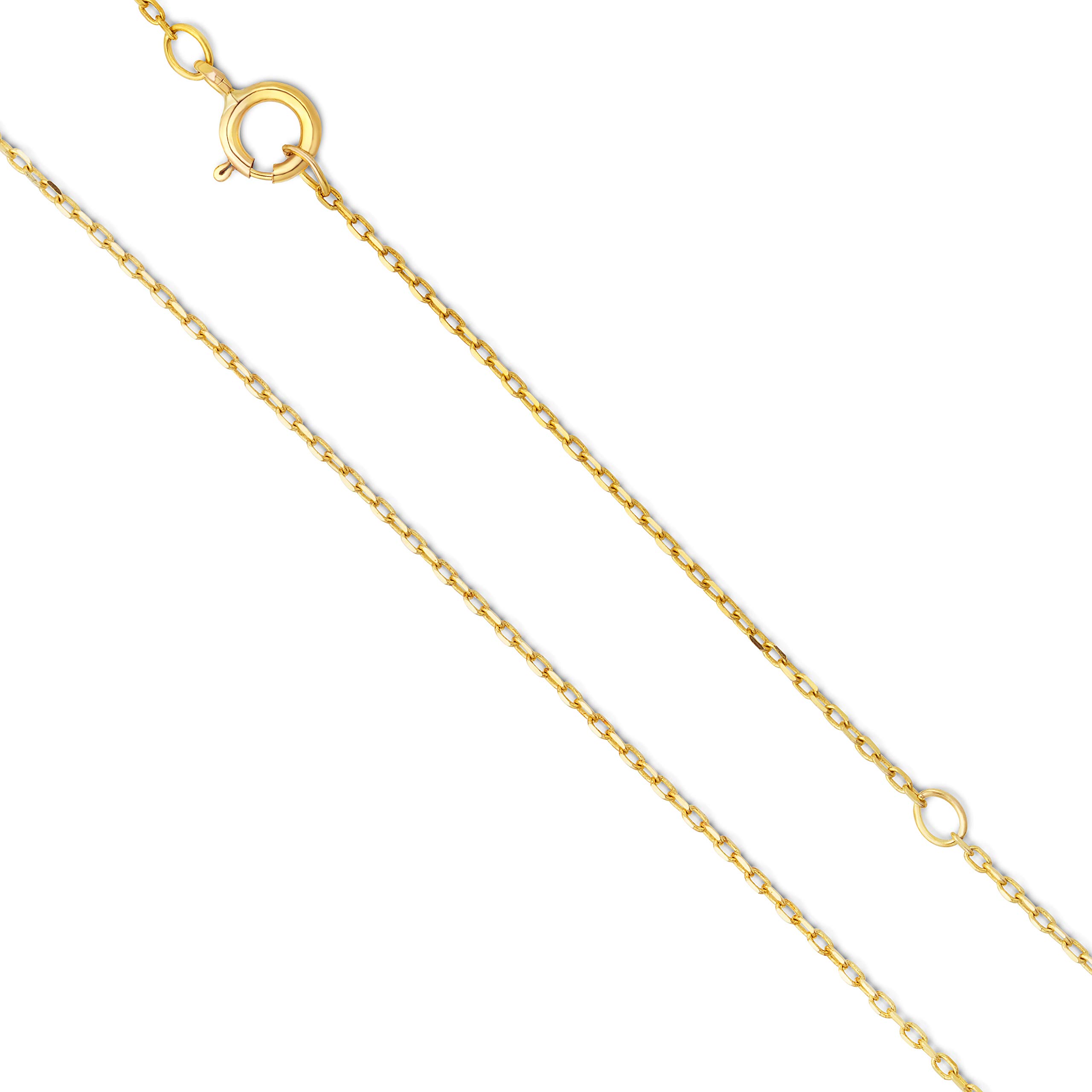 Orovi - Collar de mujer con diamante, cadena de oro amarillo de 9 quilates (375), brillantes de 0,10 quilates, cadena de oro con 15 diamantes