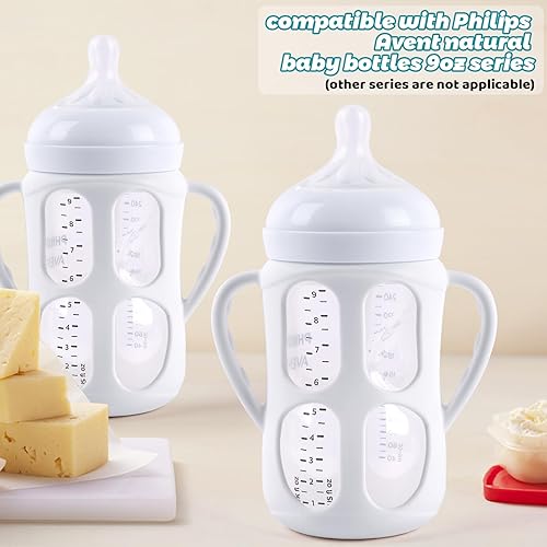 Miniatura 5 de Paquete de 3 asas de biberón para biberones Philips Avent naturales, soporte para biberones con asas de fácil agarre