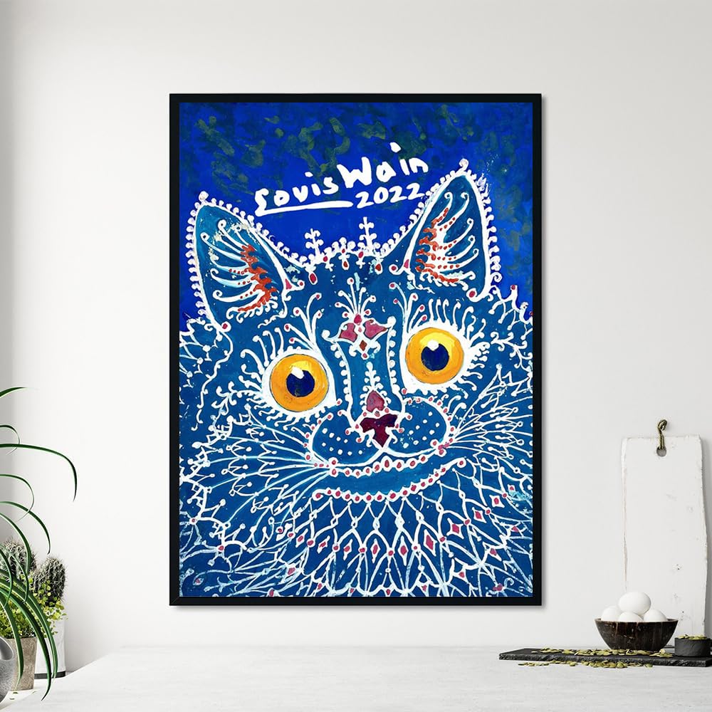 青い猫の抽象油彩画 青い猫の抽象油彩画 1_a51ccf3dc0c60539496770095e9b