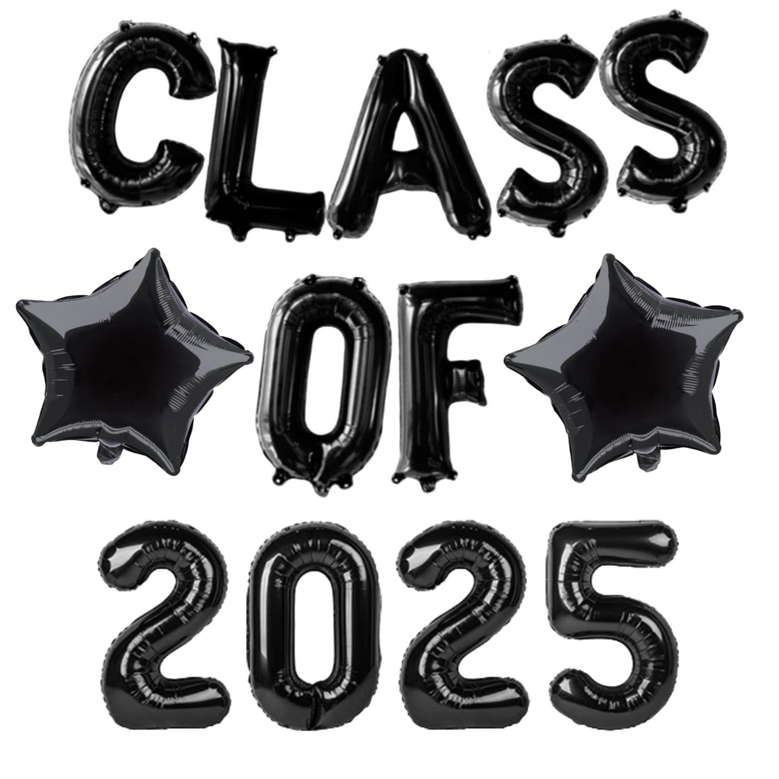 bng-bng Class of 2026 Balloons Banner,Graduation 2026 Foil Balloons 16inch,Class of 2026 Banner for 2026 Graduation Party Decorations Black Gold