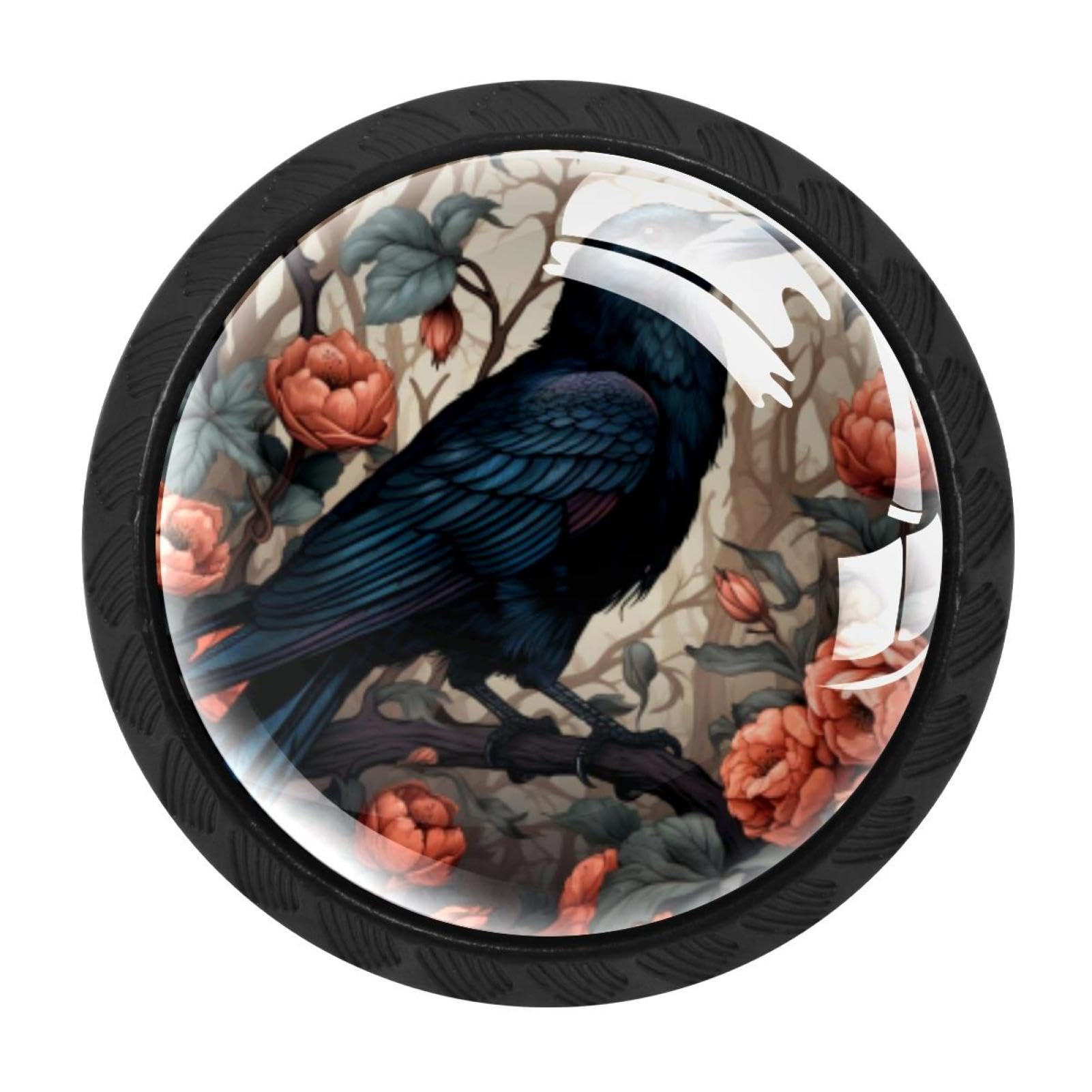 Chenzzzz Multicolored 17 4 Pcs Crow Cabinet Knobs Crystal Drawer Pulls For Kitchen, Bathroom Cabinet, Dresser And Cupboard