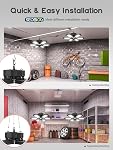 Plug in Garage Lights 2 Pack, 20000LM Linkable LED Shop Light 6500K | Built-in Outlet, 9.84 FT Power Cord, Widely Applicable to Garage, Workshop, Warehouse, Basement