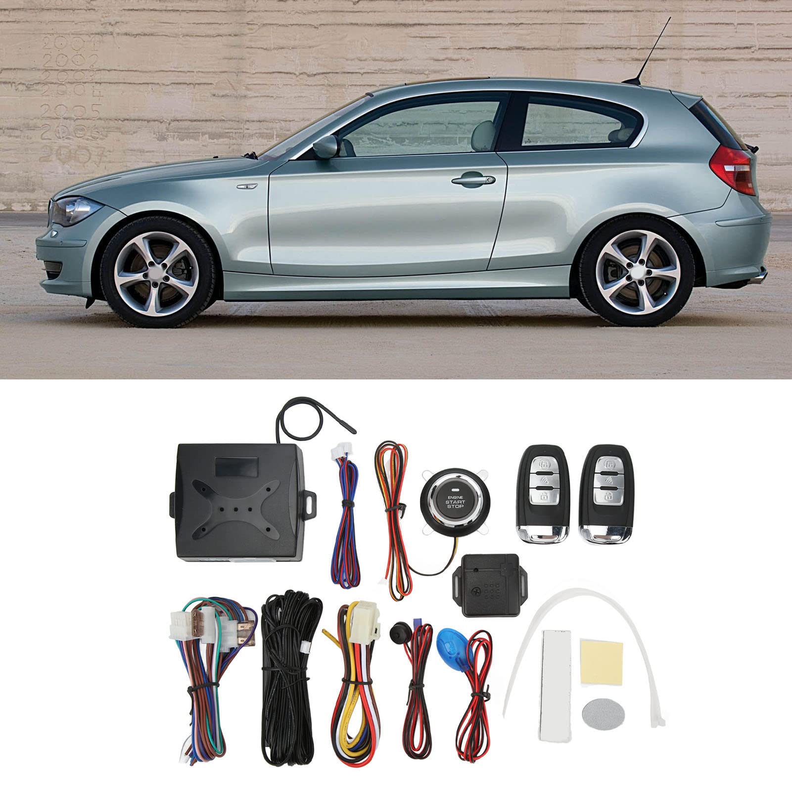 KIMISS 12V Auto Keyless Entry System Fernbedienung Erkennung LED Warnlicht Identitätserkennung 1-10M Anti-Diebstahl-Ersatz für Auto