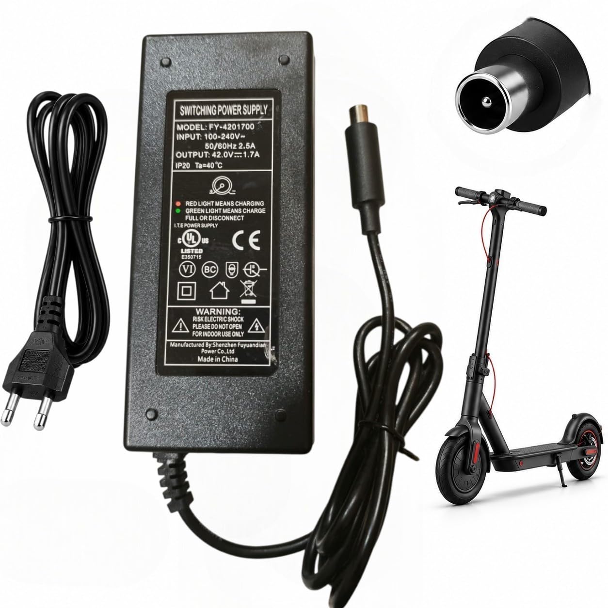 42V 1.7A Smart E-Bike Charger with Auto Cut-Off, Replacement Power Supply for 36V Lithium-Ion Battery Packs, Overcharge Protection-image-46
