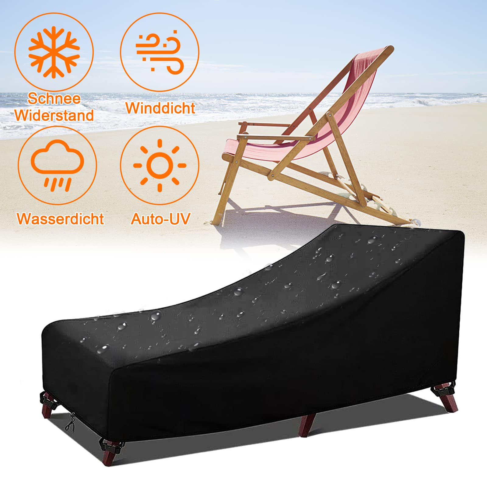 Funda Protectora Transparente Para Tumbona O Cama De Jardín - 210x75x70 Cm, Impermeable, Anti-UV, Resistente A La Intemperie, Material De 90 G/m²