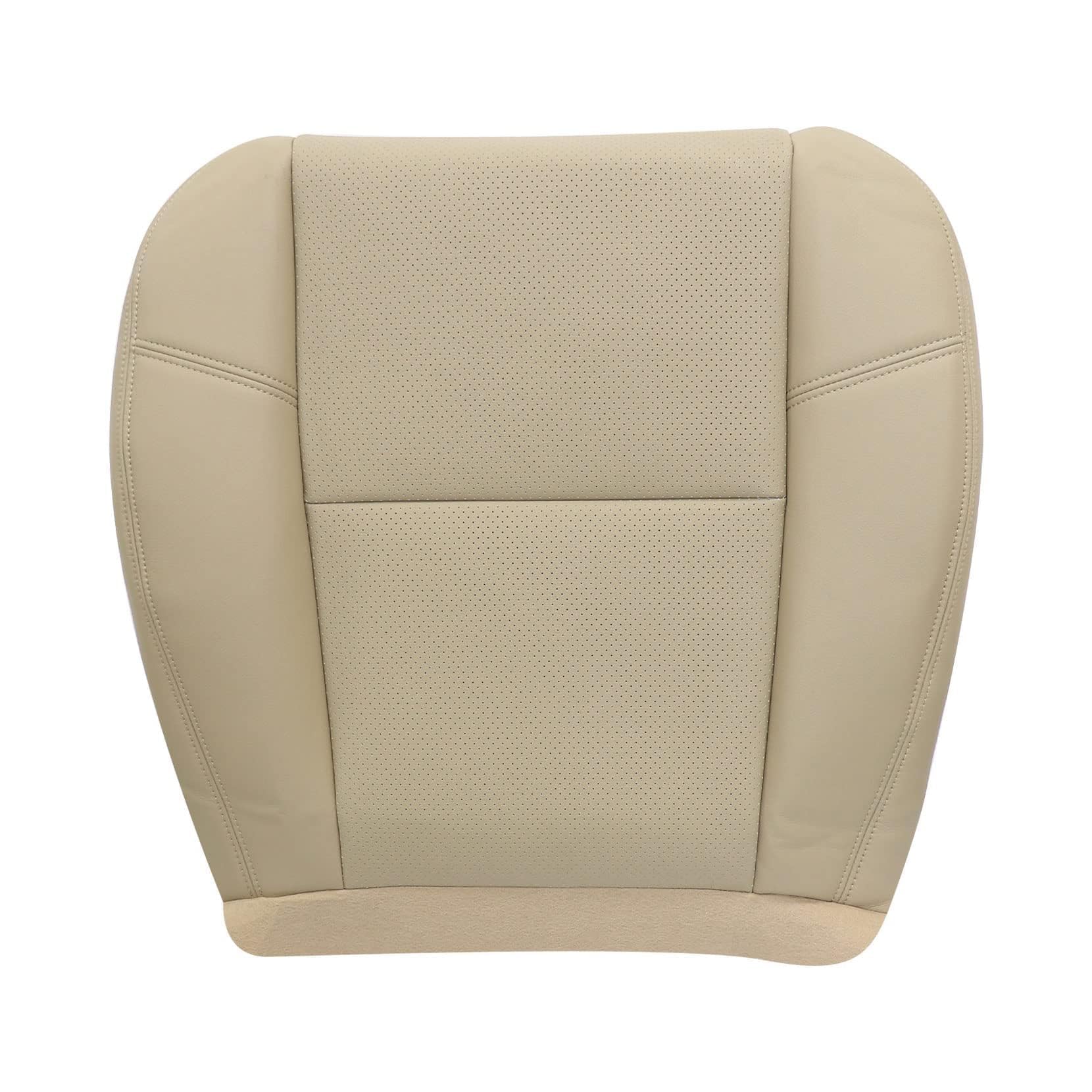 Priprilod Tan #333 313 Leather Perforated Driver or Passenger Bottom Seat Cover Fit for Chevy Tahoe Suburban GMC Sierra Yukon 2007-2014 Fit for Cadillac Escalade 2009 2010 2011 2012 2013 2014