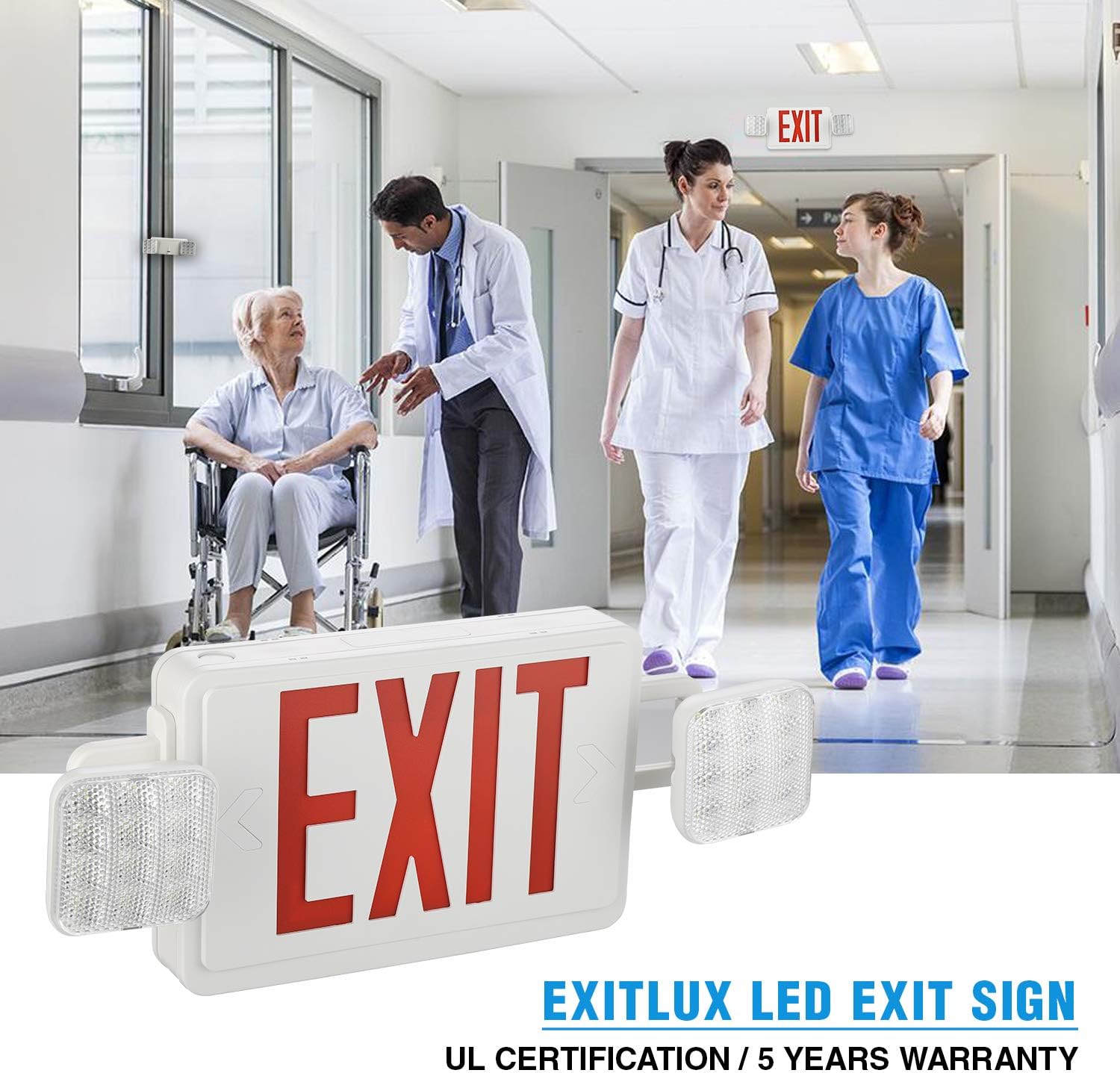 Buy EXITLUX 12 Packs LED Exit Sign with Emergency Lights and Back Up