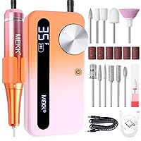 Vista 9 de Kit de taladro de uñas MEKK, taladro eléctrico profesional de 35000 RPM con 12 piezas de brocas, lima de uñas eléctrica anti-sacudida sin cable