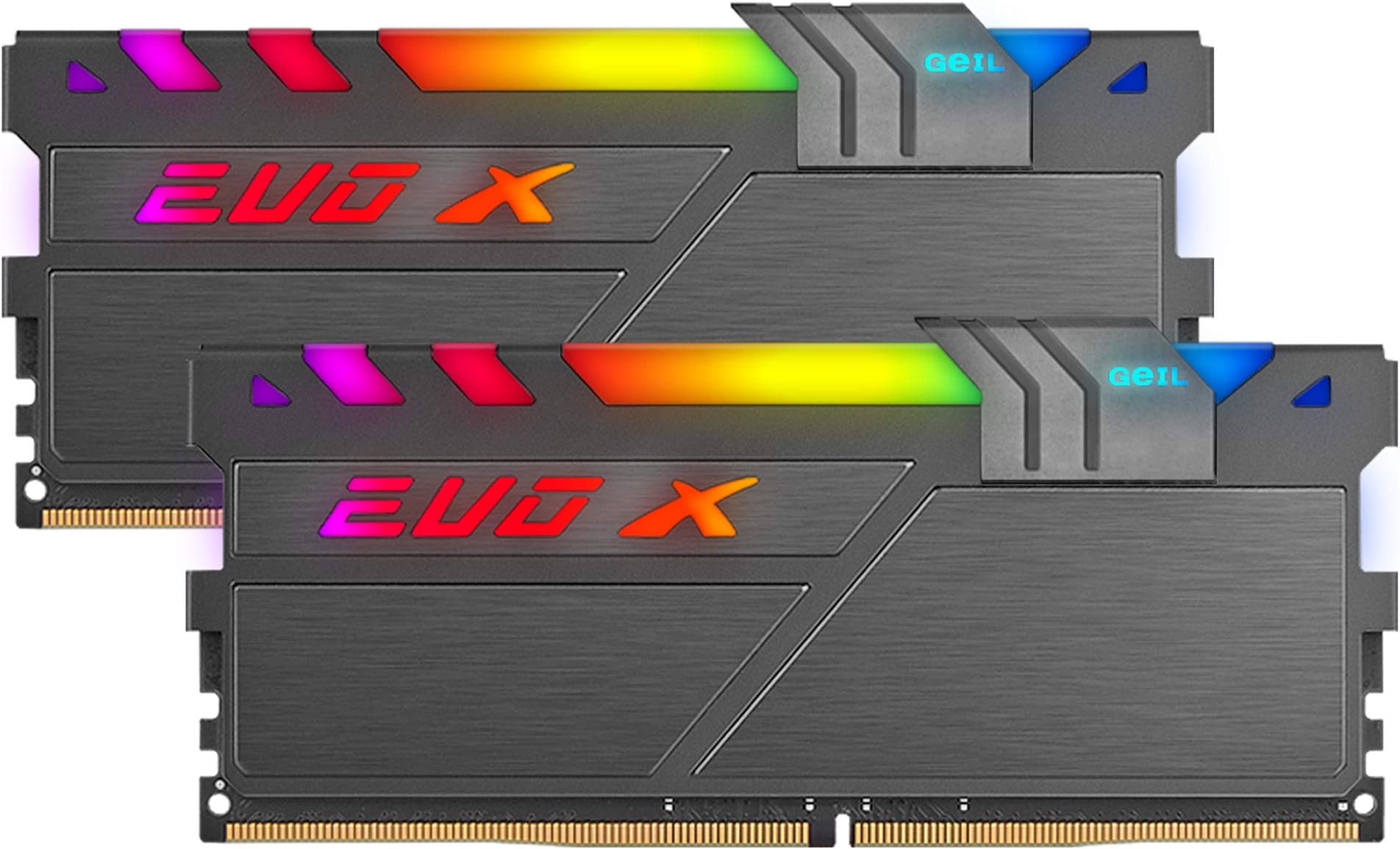 GeIL EVO X II DDR4 RAM, 16GB (8GBx2) 3600MHz 1.35V XMP2.0, Intel/AMD Compatible, Long DIMM High Speed Desktop Memory, Hardcore Immersive Gaming/Multimedia Content Creation/Quality Live Streaming