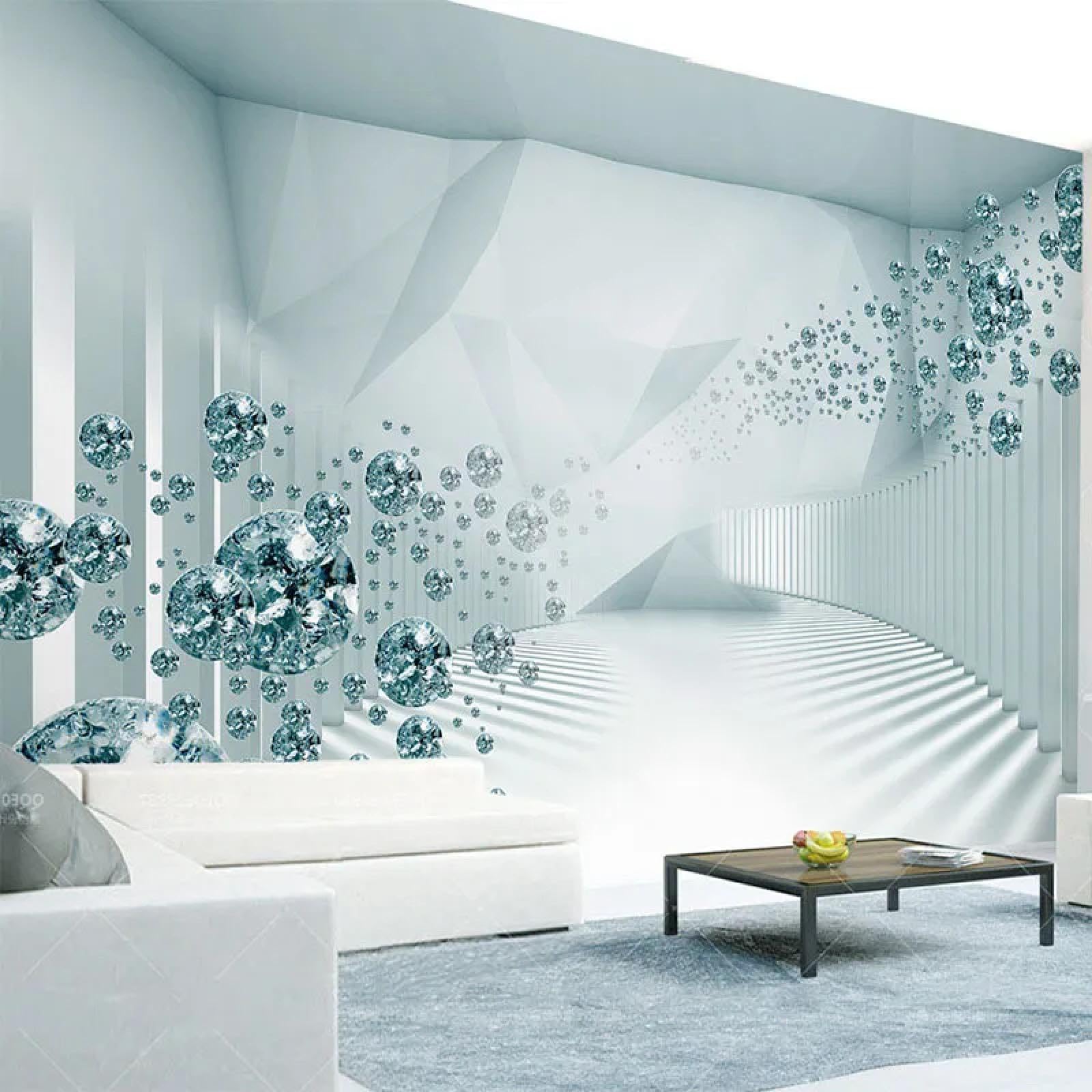 Photo murale moderne 3D avec extension de l'espace visuel pour fond de canapé