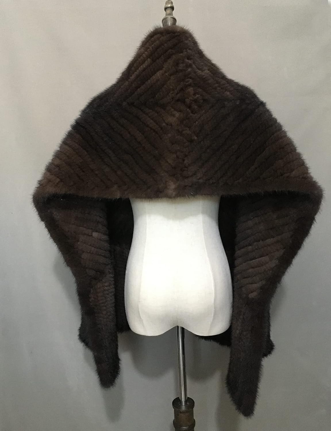 LVCOMEFF Women Knitted Mink Fur Shawl Wrap Party 2021