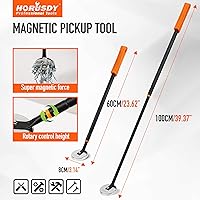 Vista 6 de HORUSDY Barredora magnética rodante de 36 pulgadas con ruedas, herramienta de recogida magnética telescópica de 40 pulgadas, mango ajustable, imán