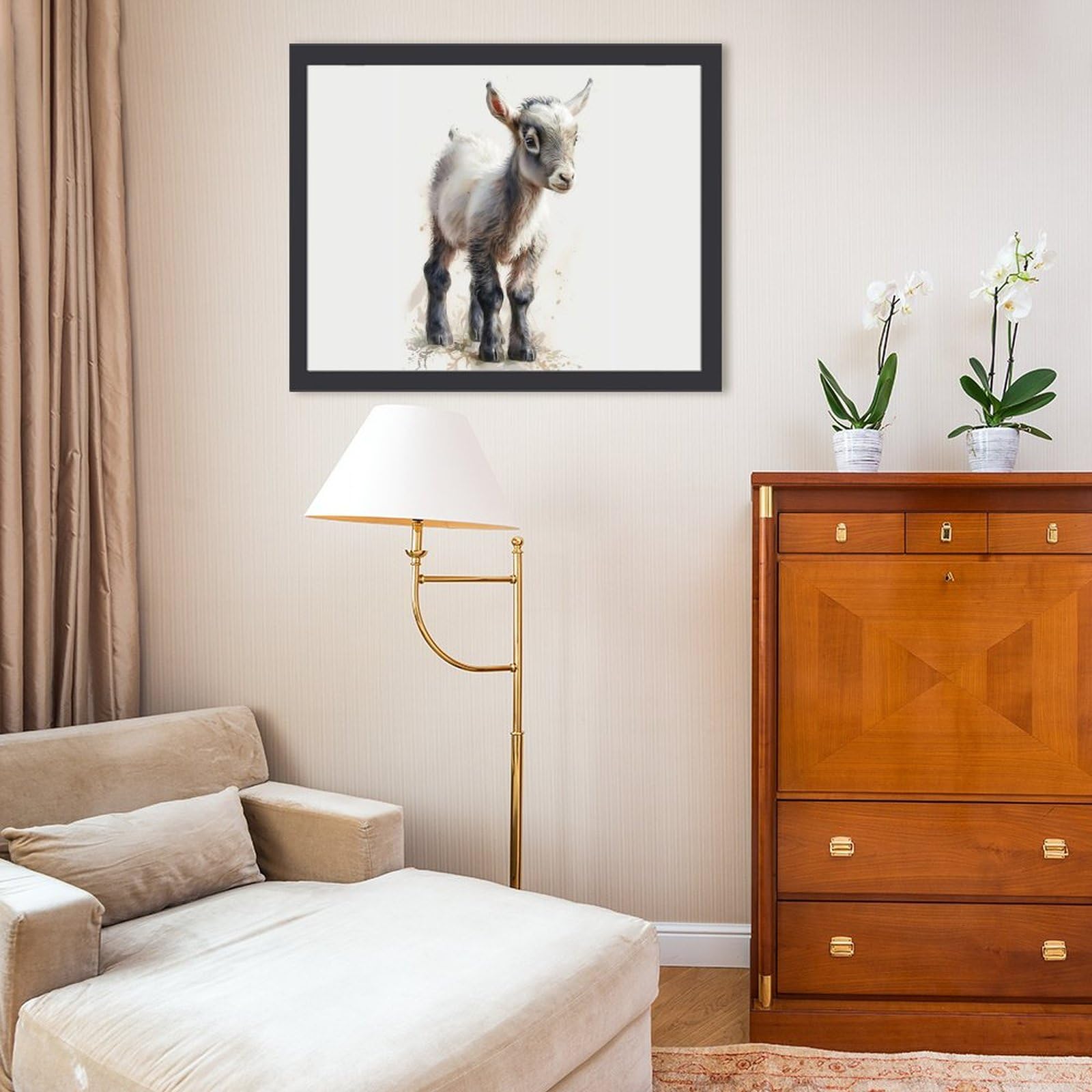 ヤギの油彩画　油絵　動物画　インテリア 61pPir3WWyL._UF350,350_QL50_.jpg
